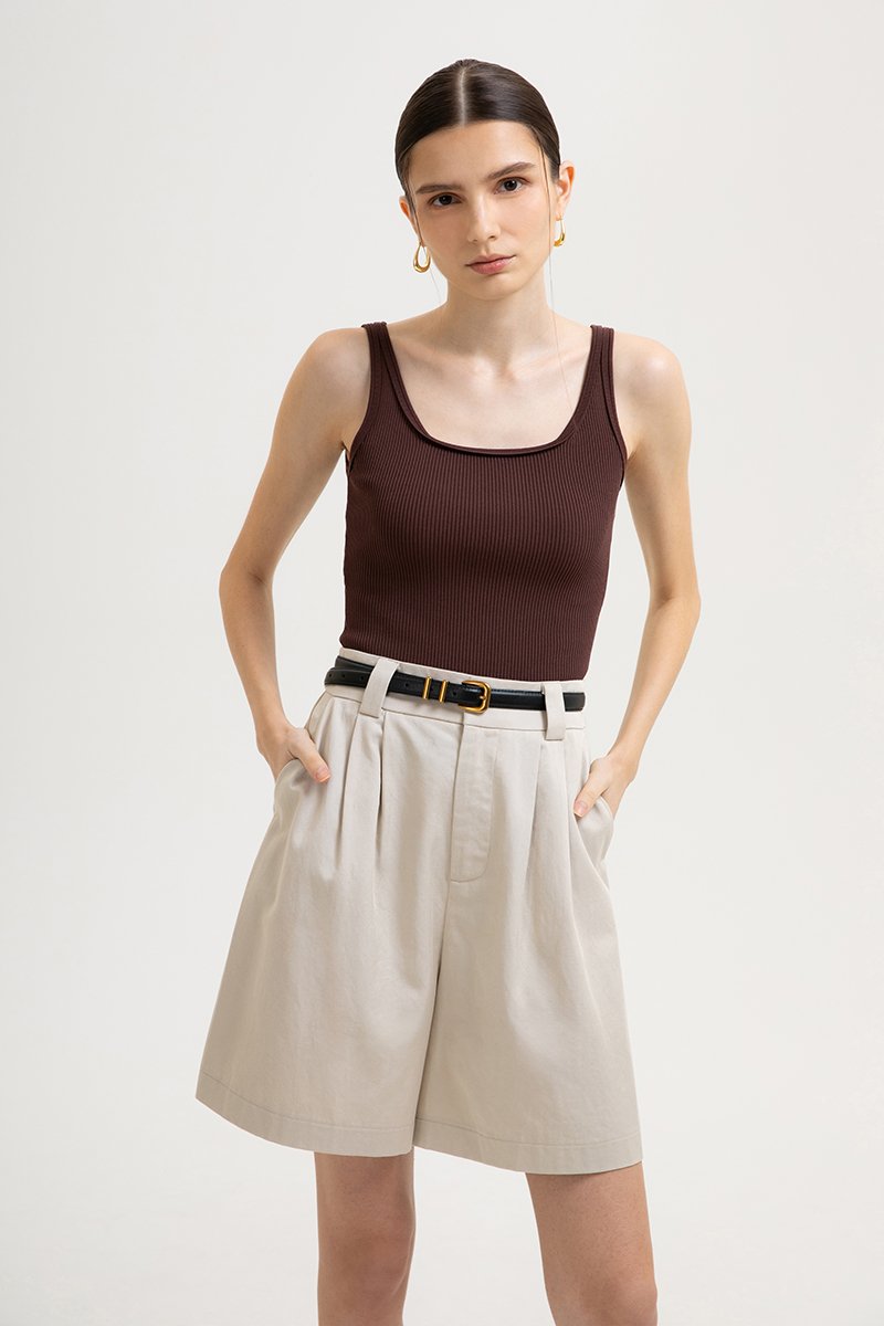 KINSLEY SQUARE NECK KNIT TANK TOP