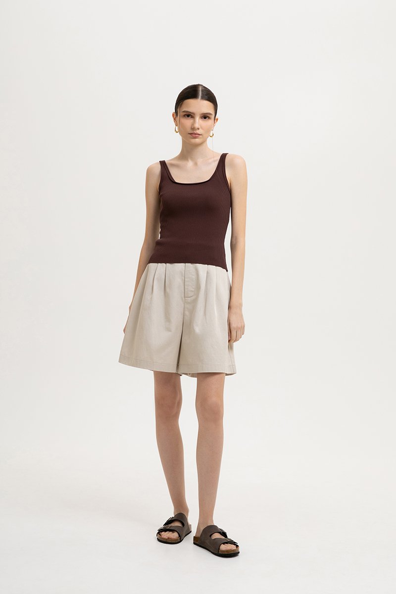 KINSLEY SQUARE NECK KNIT TANK TOP