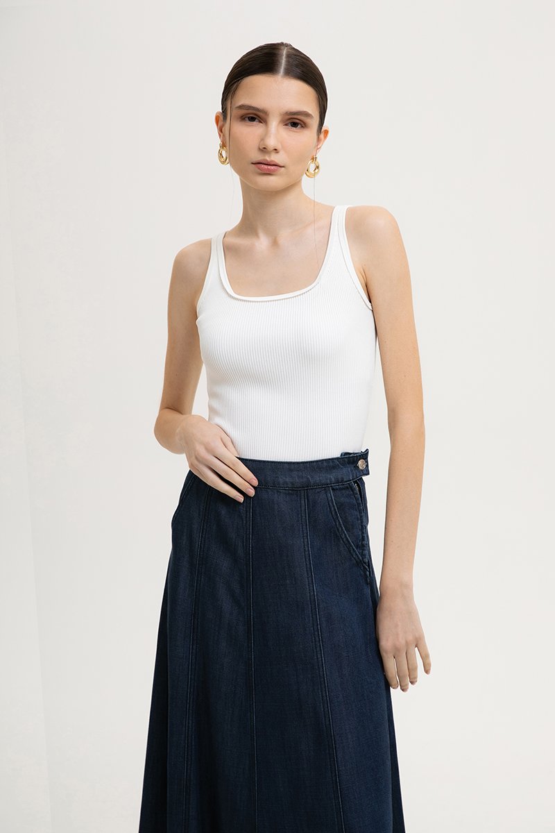 KINSLEY SQUARE NECK KNIT TANK TOP