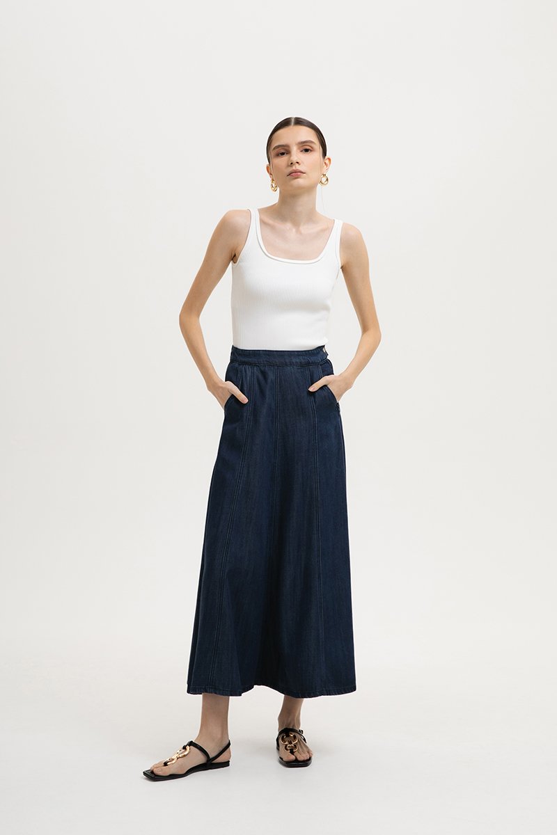 KINSLEY SQUARE NECK KNIT TANK TOP