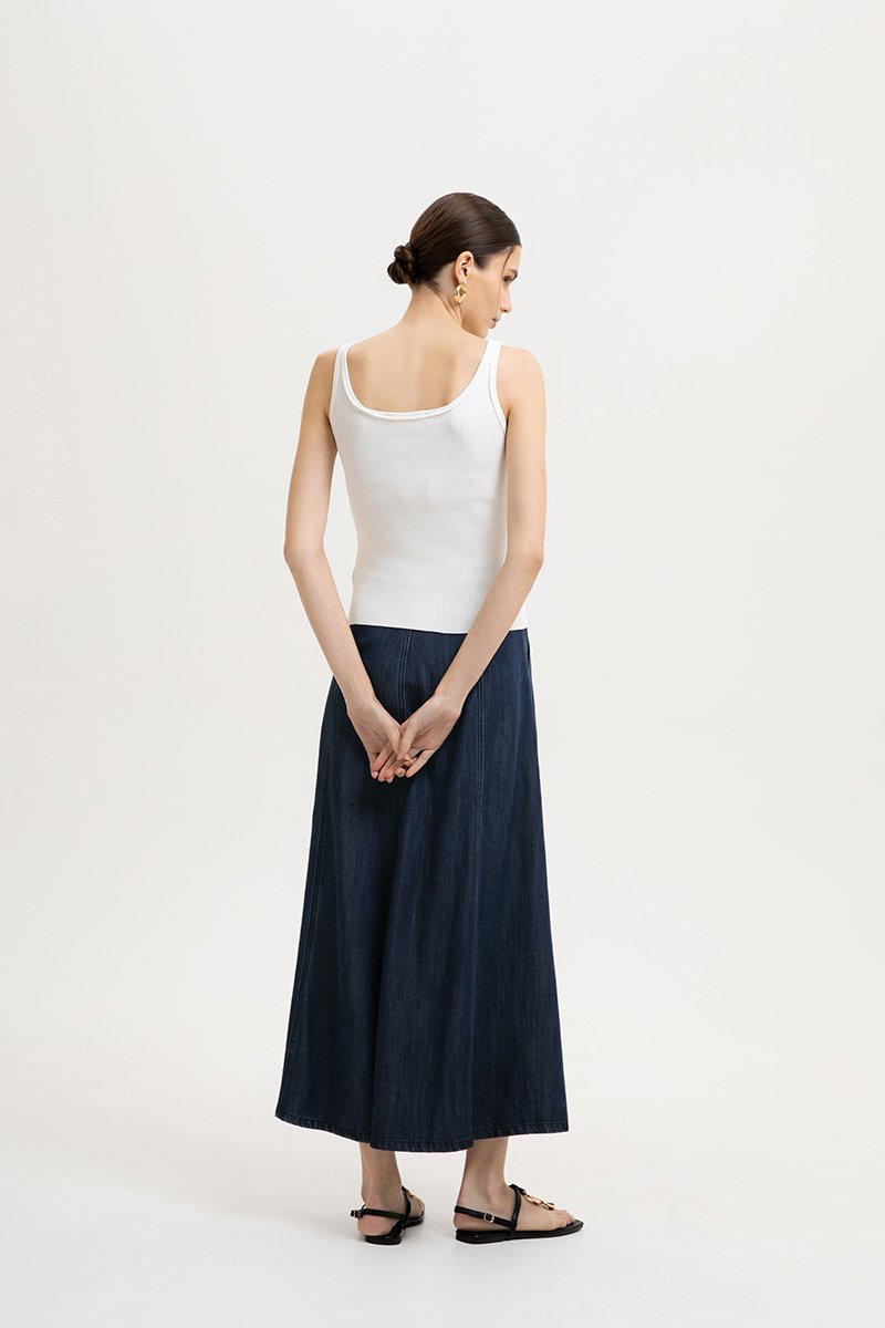 KINSLEY SQUARE NECK KNIT TANK TOP
