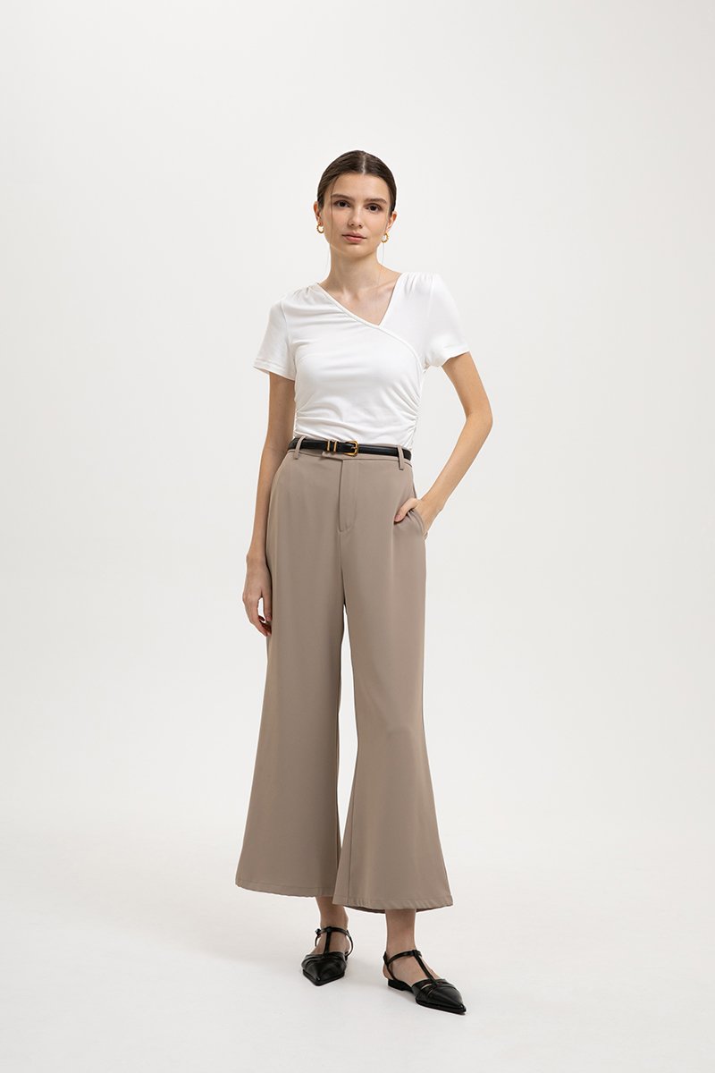 ELIANE RUCHED ASYMMETRIC MODAL TEE