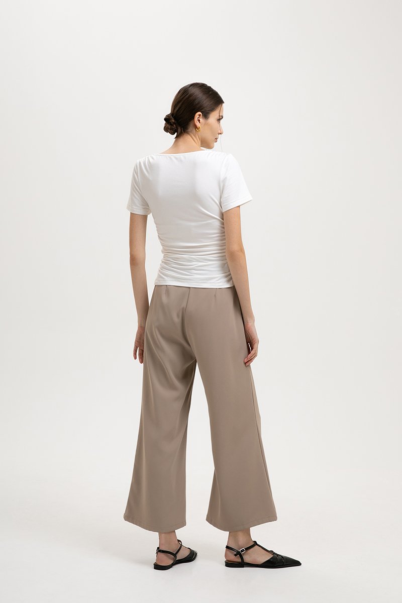 ELIANE RUCHED ASYMMETRIC MODAL TEE