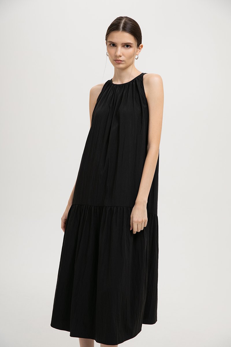 WHITNEY RUCHED DROP WAIST DRESS