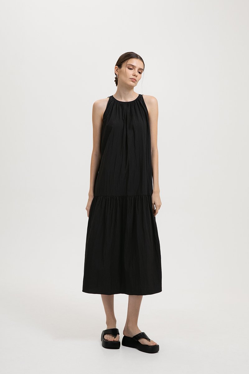 WHITNEY RUCHED DROP WAIST DRESS