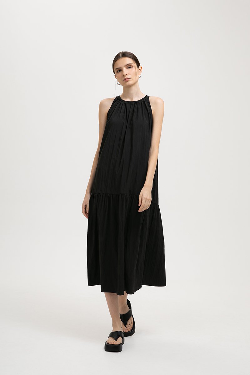 WHITNEY RUCHED DROP WAIST DRESS