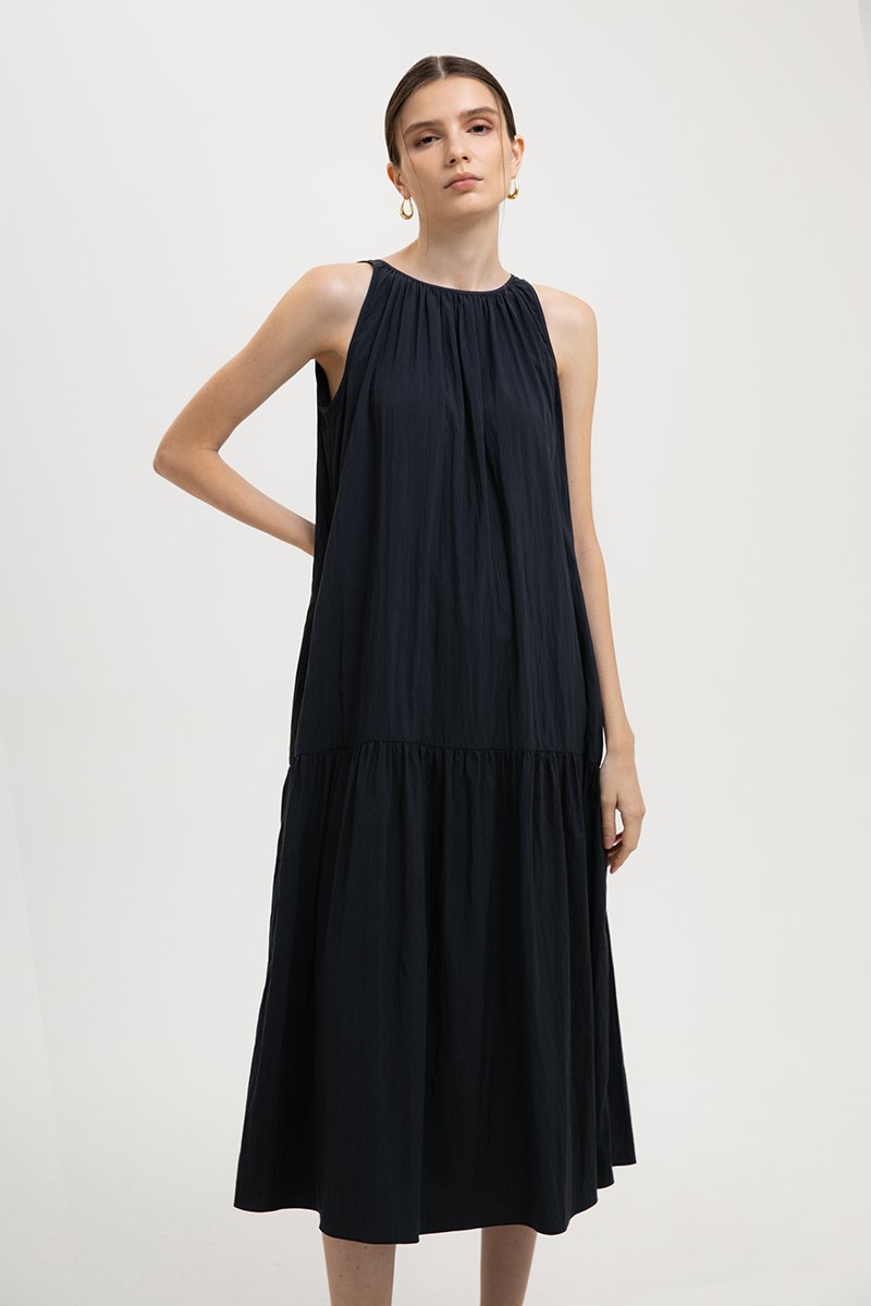 WHITNEY RUCHED DROP WAIST DRESS