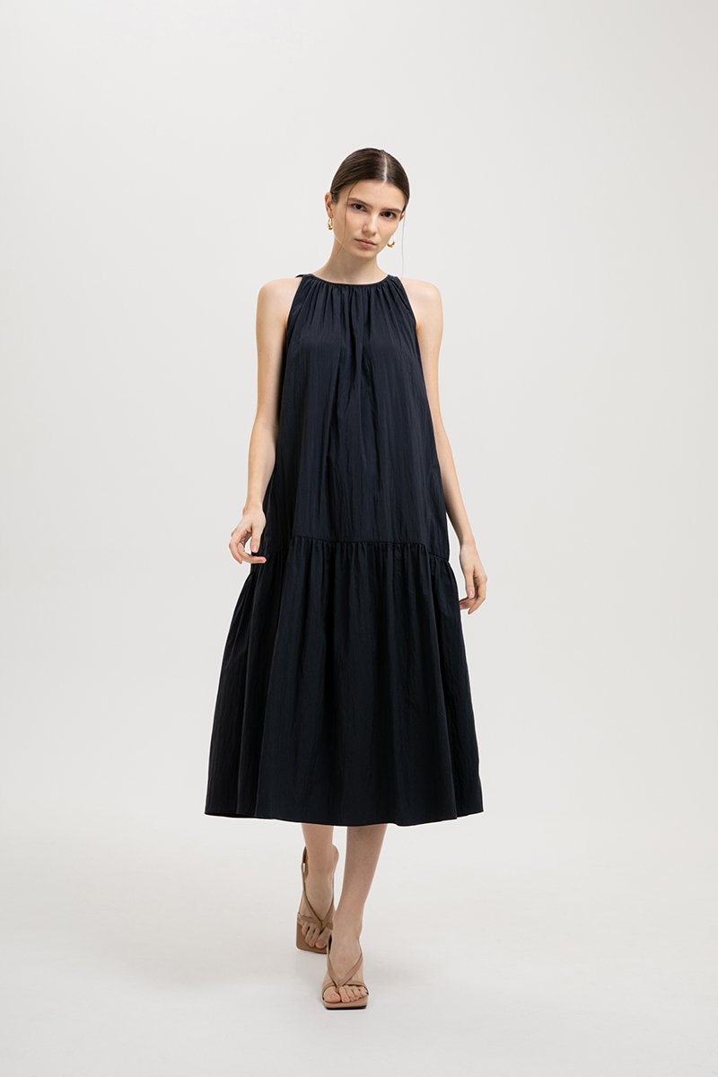 WHITNEY RUCHED DROP WAIST DRESS