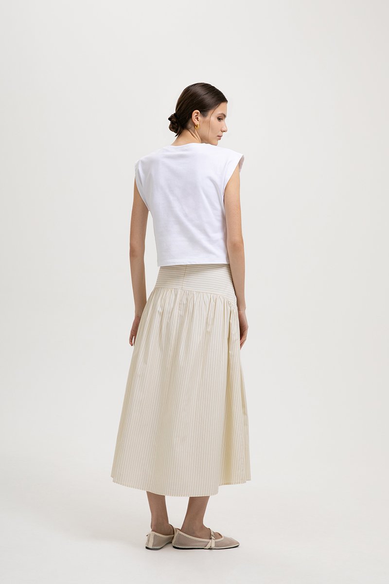 COLETTE STRIPED DROP WAIST SKIRT