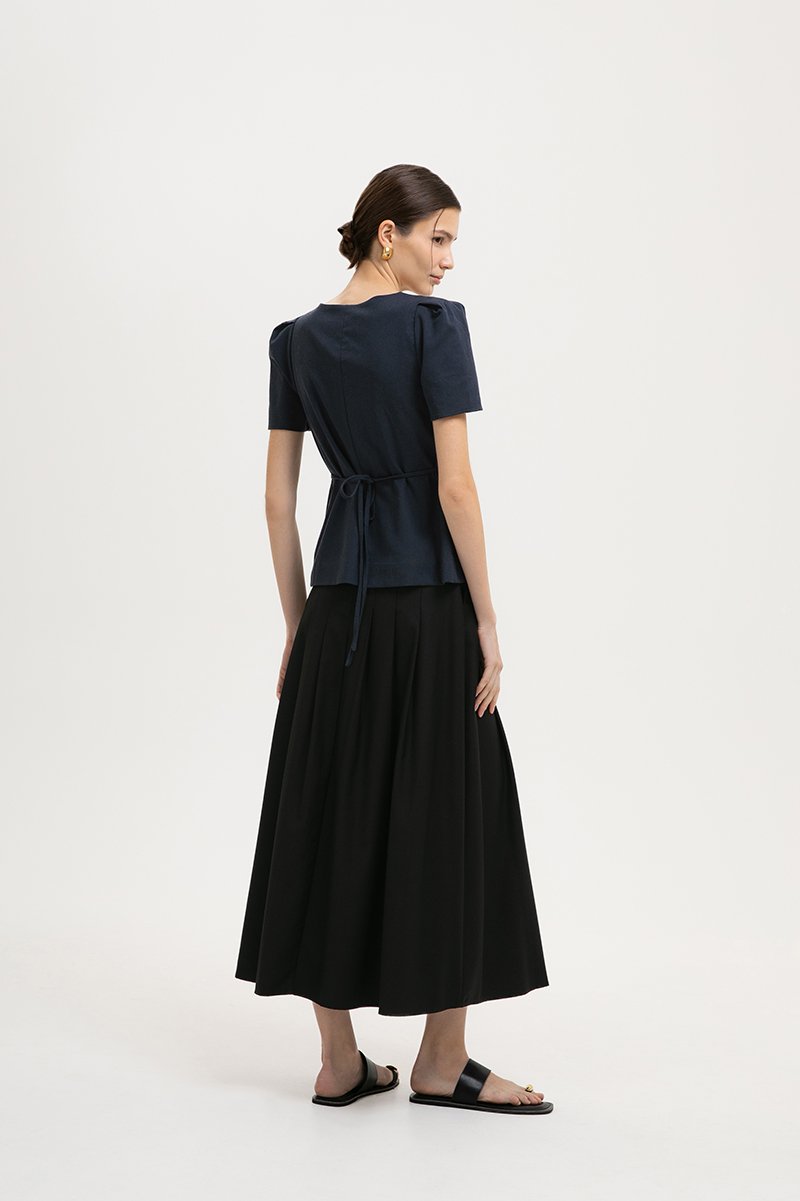 RAQUEL SHORT SLEEVE VEST LINEN TOP