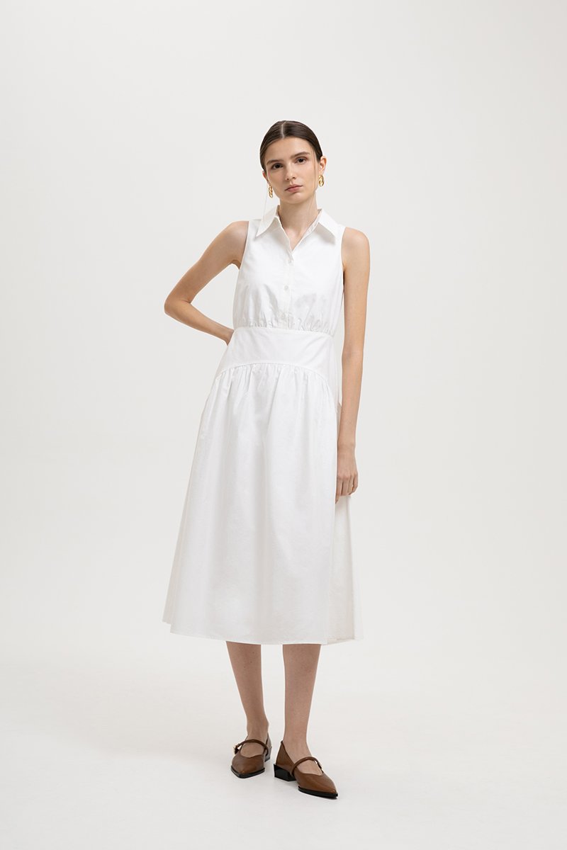 JOCELYN DROP WAIST SHIRT MIDI DRESS