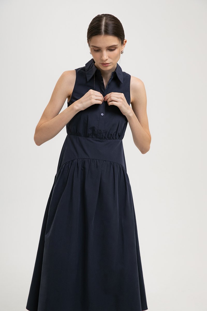 JOCELYN DROP WAIST SHIRT MIDI DRESS