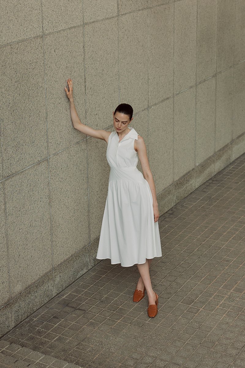 JOCELYN DROP WAIST SHIRT MIDI DRESS