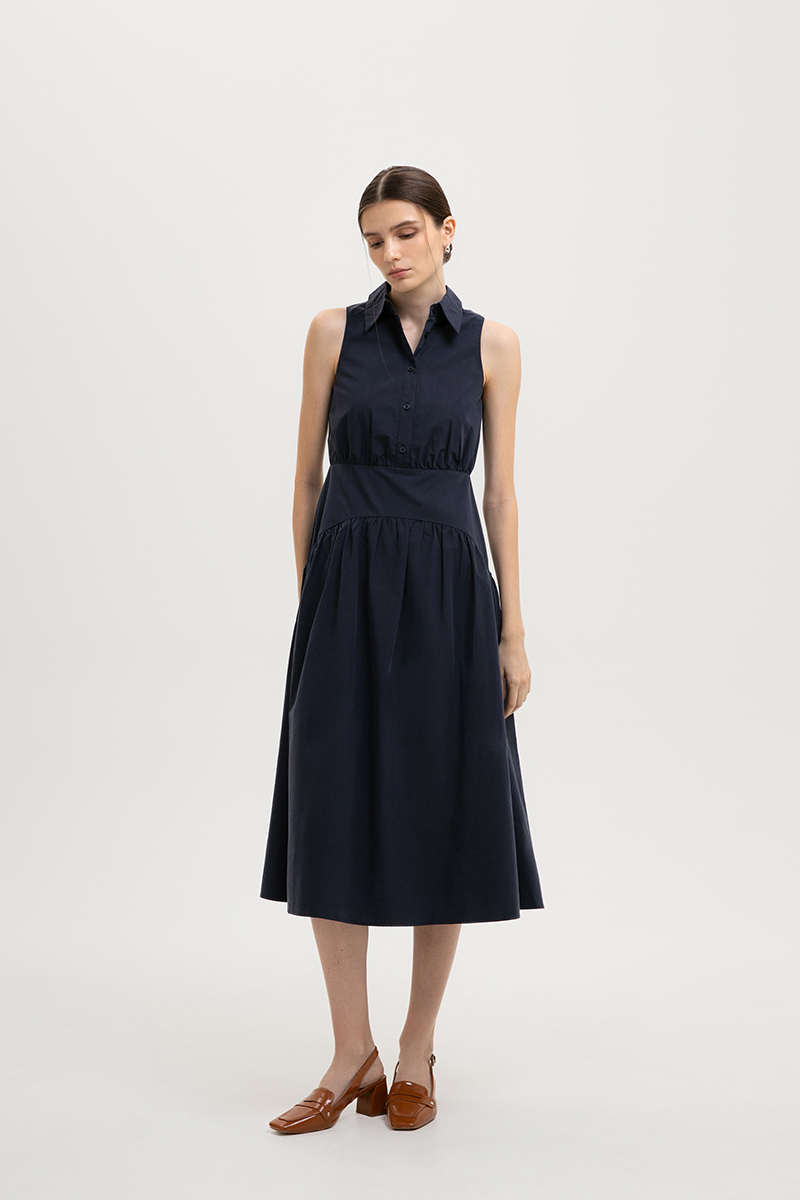 JOCELYN DROP WAIST SHIRT MIDI DRESS