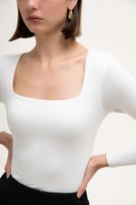 MIRABELLE SQUARE NECK LONG SLEEVE TOP MIRABELLE SQUARE NECK LONG SLEEVE TOP