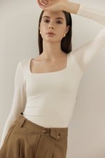 MIRABELLE SQUARE NECK LONG SLEEVE TOP MIRABELLE SQUARE NECK LONG SLEEVE TOP