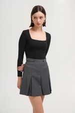 MIRABELLE SQUARE NECK LONG SLEEVE TOP MIRABELLE SQUARE NECK LONG SLEEVE TOP