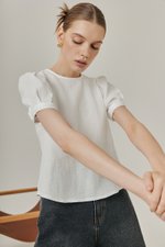 ELISABETTA COTTON PUFF SLEEVE TOP