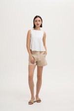 SYLPHY PLEATED LINEN TOP