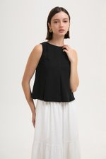 SYLPHY PLEATED LINEN TOP