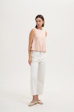 SYLPHY PLEATED LINEN TOP