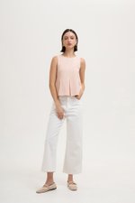 SYLPHY PLEATED LINEN TOP