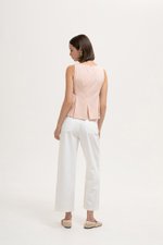 SYLPHY PLEATED LINEN TOP