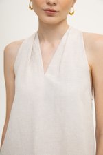 *BACKORDER 2* KYLENE HALTER TRAPEZE LINEN TOP *BACKORDER 2* KYLENE HALTER TRAPEZE LINEN TOP