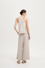 *BACKORDER 2* KYLENE HALTER TRAPEZE LINEN TOP *BACKORDER 2* KYLENE HALTER TRAPEZE LINEN TOP
