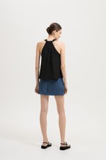 *BACKORDER 2* KYLENE HALTER TRAPEZE LINEN TOP *BACKORDER 2* KYLENE HALTER TRAPEZE LINEN TOP