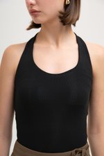 MARTA HALTER RIBBED KNIT TOP MARTA HALTER RIBBED KNIT TOP