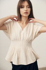 *BACKORDER 3* ANIKA PIN TUCK LINEN TOP *BACKORDER 3* ANIKA PIN TUCK LINEN TOP