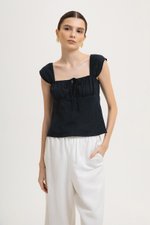 LUCIE RUCHED BABY DOLL TOP LUCIE RUCHED BABY DOLL TOP