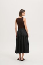 MARLENE RUCHED TIERED COTTON MAXI SKIRT MARLENE RUCHED TIERED COTTON MAXI SKIRT