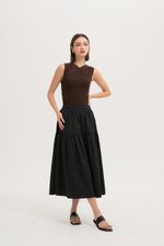 MARLENE RUCHED TIERED COTTON MAXI SKIRT MARLENE RUCHED TIERED COTTON MAXI SKIRT