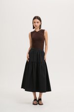 MARLENE RUCHED TIERED COTTON MAXI SKIRT MARLENE RUCHED TIERED COTTON MAXI SKIRT