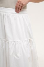 MARLENE RUCHED TIERED COTTON MAXI SKIRT MARLENE RUCHED TIERED COTTON MAXI SKIRT
