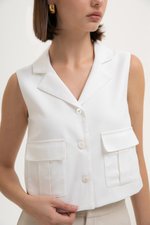 JULIA PATCH POCKET VEST TOP JULIA PATCH POCKET VEST TOP