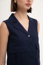 JULIA PATCH POCKET VEST TOP JULIA PATCH POCKET VEST TOP