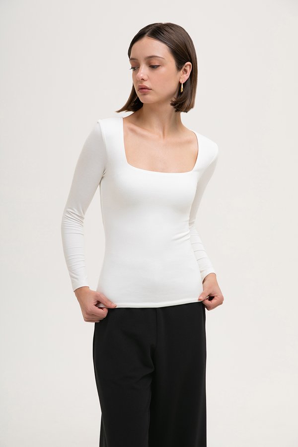 MIRABELLE SQUARE NECK LONG SLEEVE TOP