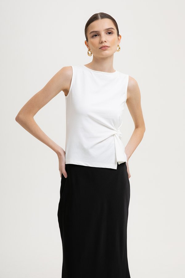 *BACKORDER* KATHY ASYMMETRIC KNOT TOP