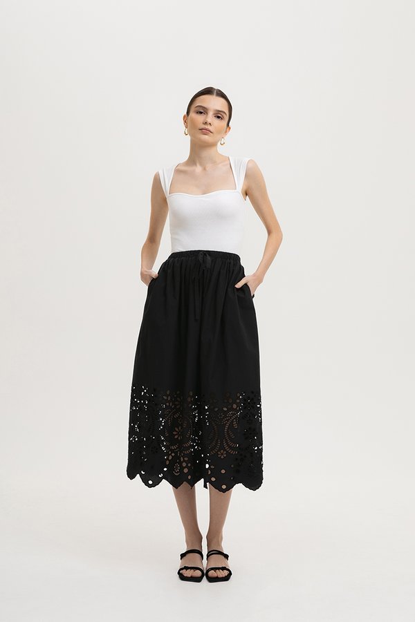 *BACKORDER* NICOLINE EMBROIDERY EYELET SKIRT