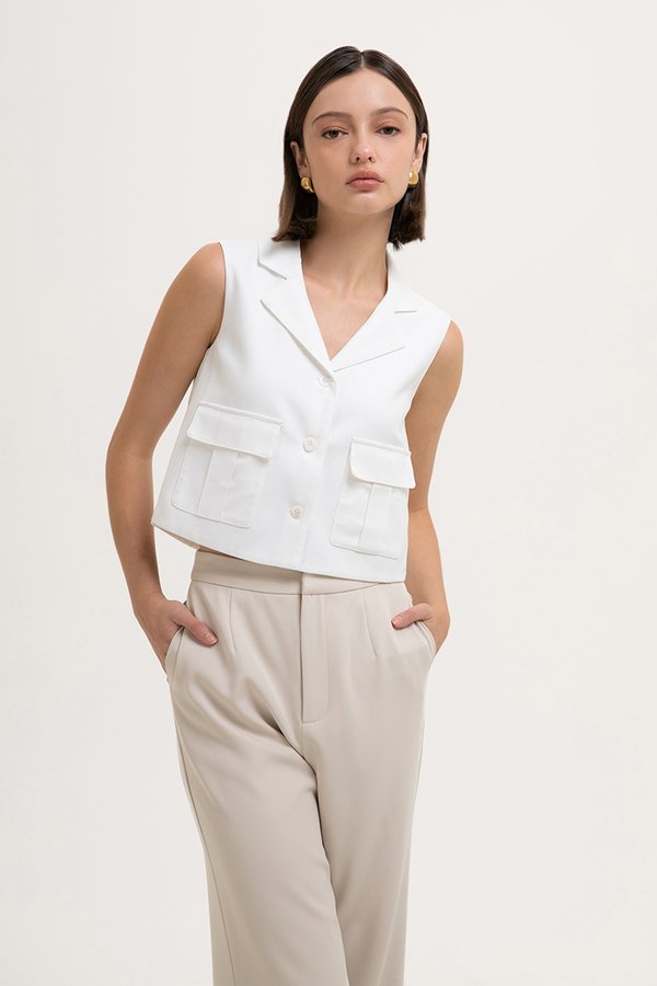 *BACKORDER* JULIA PATCH POCKET VEST TOP *BACKORDER* JULIA PATCH POCKET VEST TOP