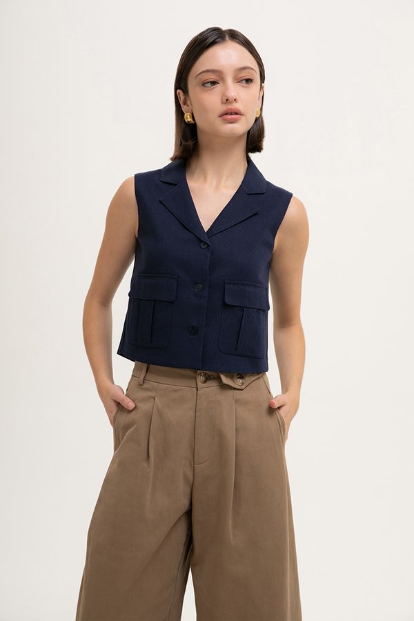 JULIA PATCH POCKET VEST TOP
