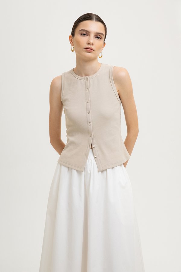 *BACKORDER* CLAIRE BUTTONDOWN RIBBED TANK TOP