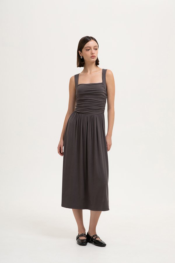 ASHLEY RUCHED DROPWAIST MODAL DRESS