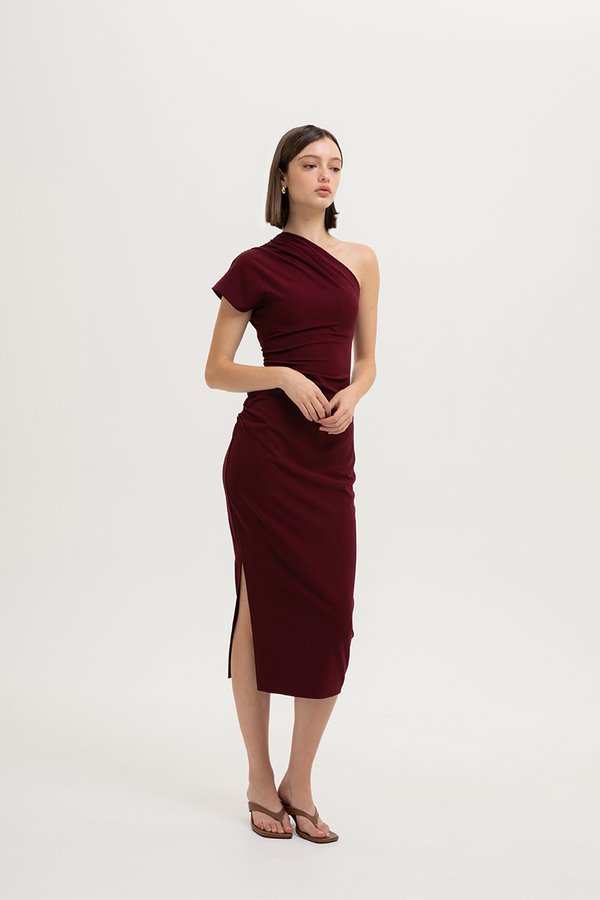 MARCIA TOGA RUCHED MIDI DRESS