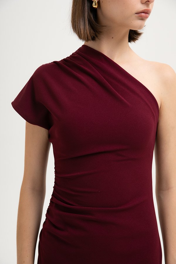 MARCIA TOGA RUCHED MIDI DRESS