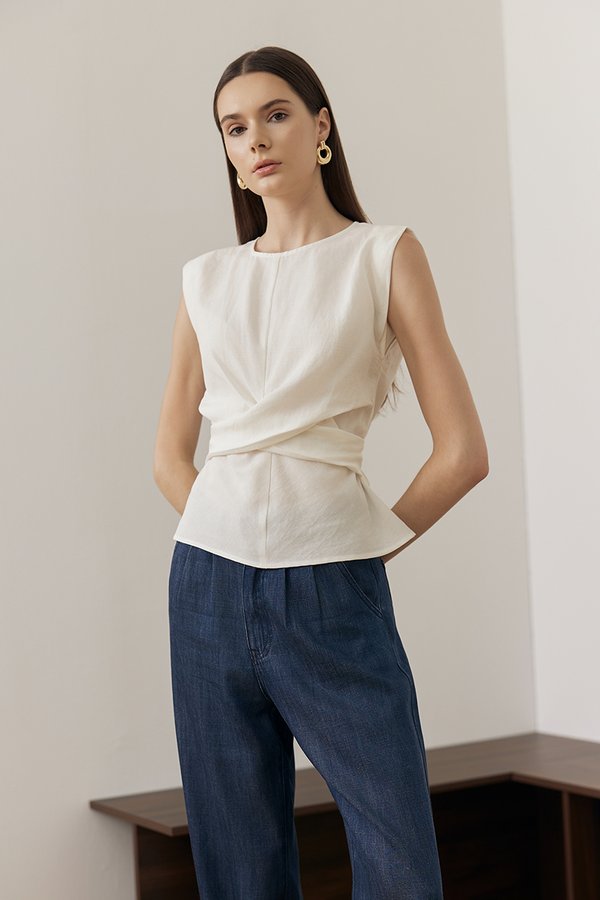 RIANNA CROSS FRONT WAIST TOP