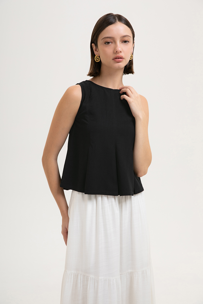*BACKORDER* SYLPHY PLEATED LINEN TOP